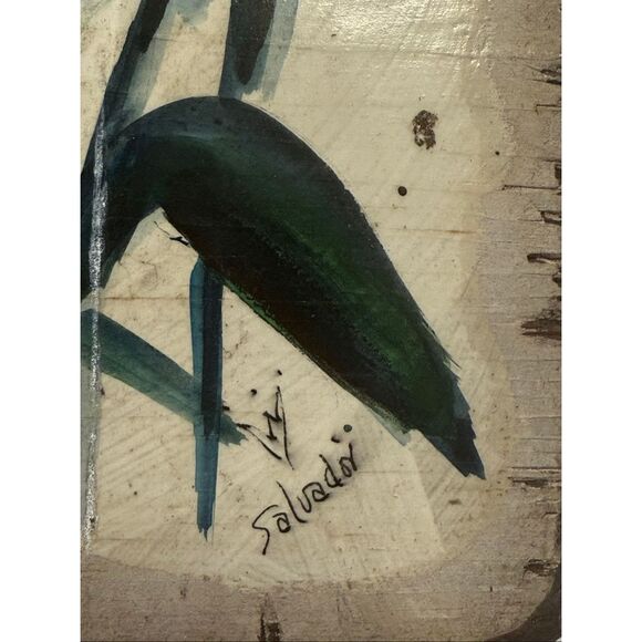 Vintage Sunflower Painting Flower Wall Decor Art Print on Wood by Salvador - Picture 2 of 2